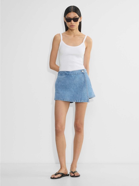 Aritzia Pants - Aritzia Denim Forum High-Rise Mini Skort in Light Blue